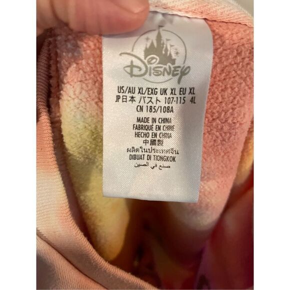 Disney Womens Multicolor Tie Dye Minnie Mouse Embroidered Cropped Sweatshirt XL - Picture 5 of 6